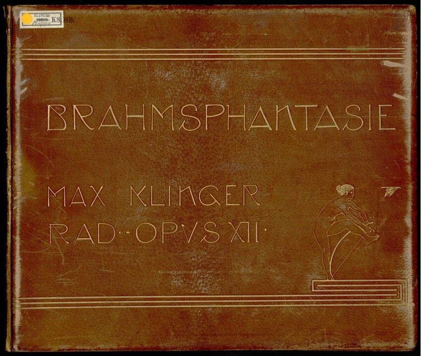 Max Klinger (Leipzig 1857 - 1920 Großjena) | Brahmsphantasie (Opus XII) | Displayed motifs: Book, Human head, Mammal, 