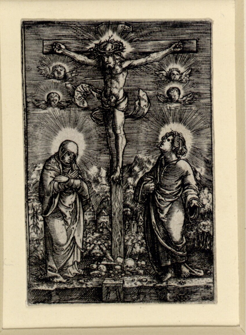 Albrecht Altdorfer (Deutschland, 1480 - 1538) | Christus am Kreuz | Displayed motifs: Person, Clothing, Human face, 