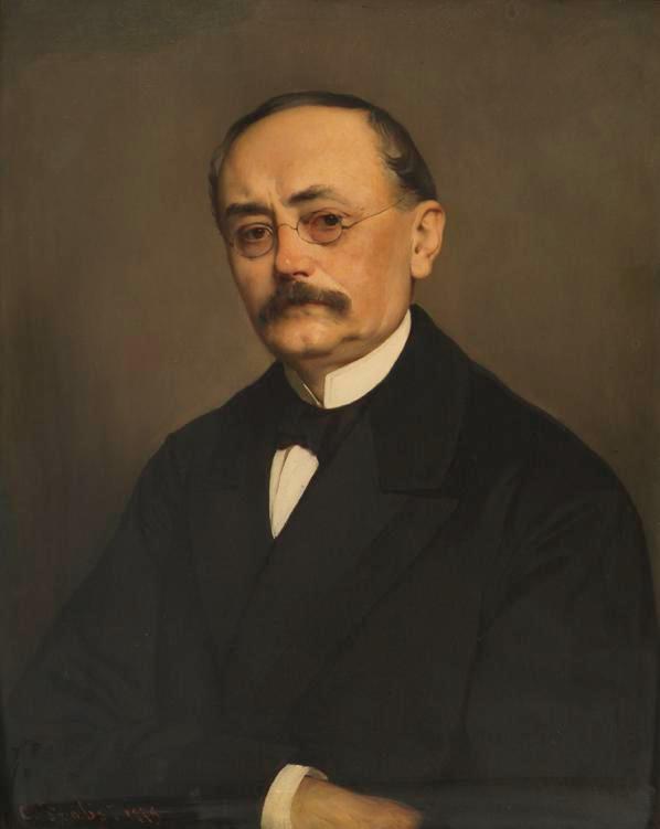 Carl Probst | Der Minister Leopold Ritter Hasner von Artha | Displayed motifs: Man, Human face, Clothing, Glasses, Suit, 