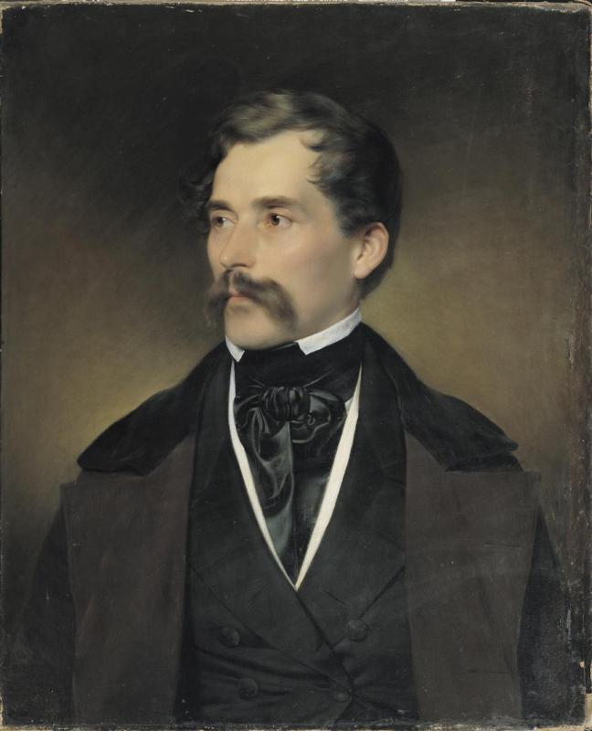 Franz Eybl | Porträt eines grauhaarigen Herrn mit Schnurrbart | Displayed motifs: Man, Human face, Suit, Clothing, 