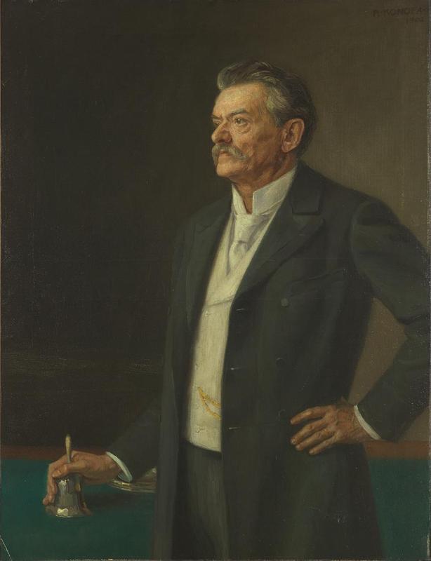 Rudolf Konopa | Der Reichstagspräsident Dr. Theodor Kathrein | Displayed motifs: Man, Human face, Suit, Clothing, Wound, Footwear, 