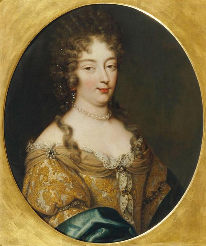 Pierre Mignard | Olympia Mancini (1639–1708) | Displayed motifs: Human face, Woman, Fashion accessory, Clothing, Halo, Madonna, 