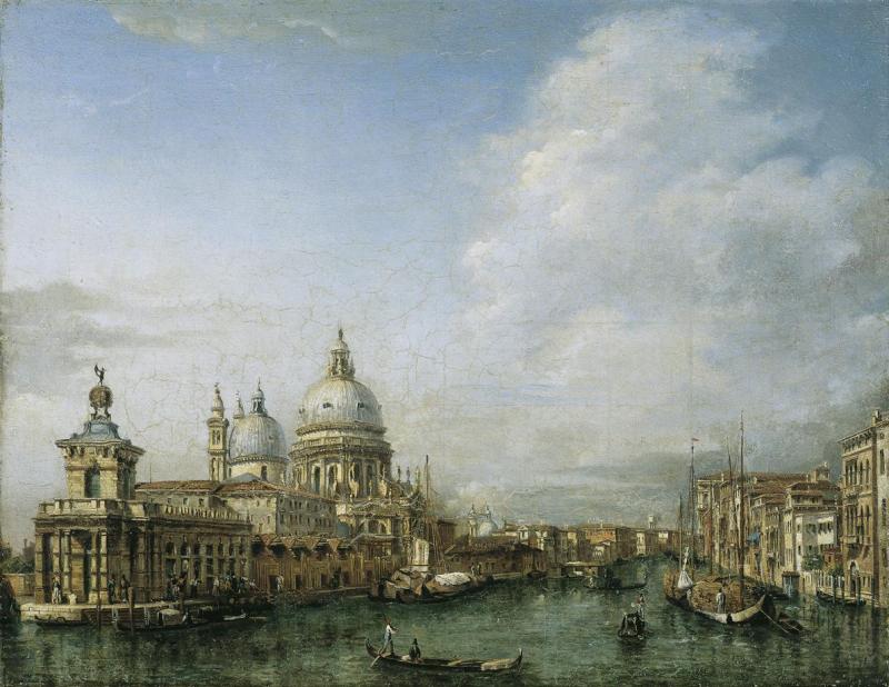 Angiolo Barbini | Canal Grande in Venedig | Displayed motifs: Building, Boat, Halo, 