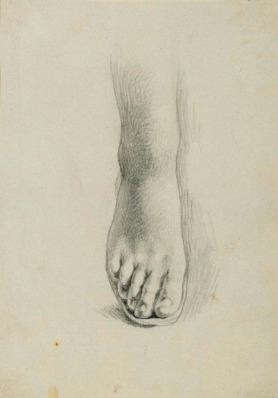 Johann Peter Krafft | Fußstudie zu "Arindal und Daura" | Displayed motifs: Human foot, 