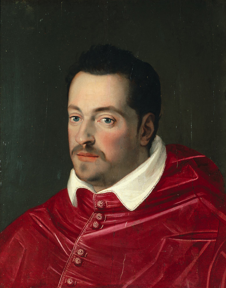 Scipione Pulzone gen. il Gaetano | Großherzog Ferdinando I. (1549-1609) von Toskana als Kardinal, Brustbild | Displayed motifs: Human face, Man, Jacket, Clothing, 