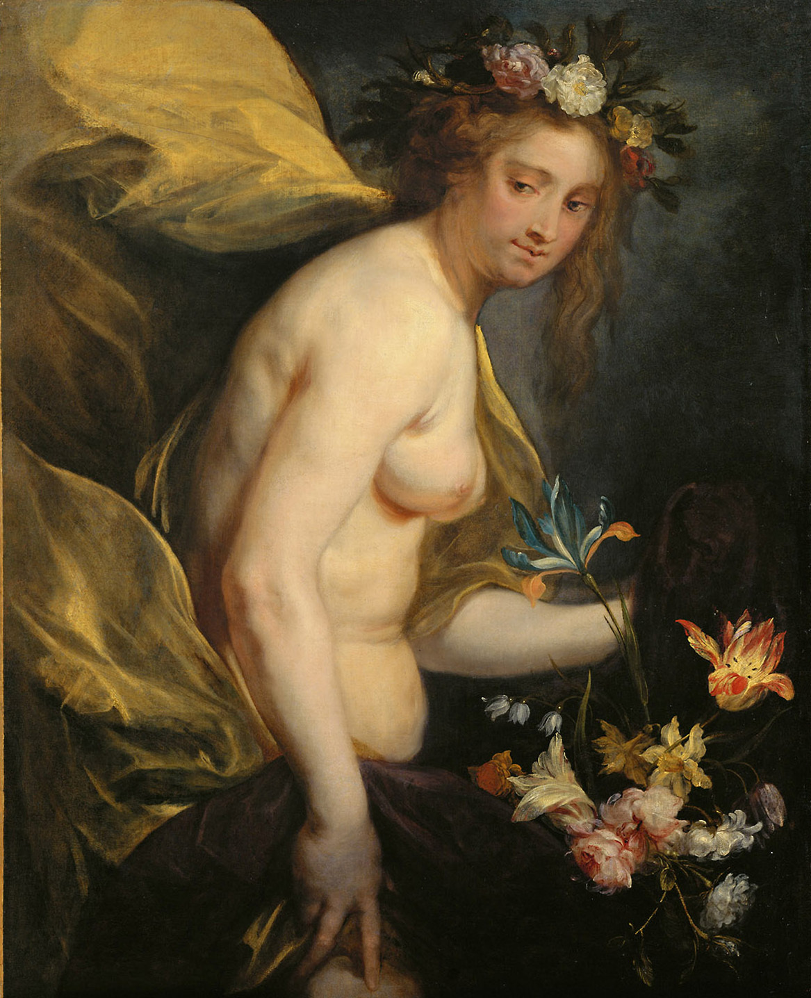 Jan Boeckhorst | Flora | Displayed motifs: Human face, Woman, Flower, Putto, Angel, White dove, Man, 