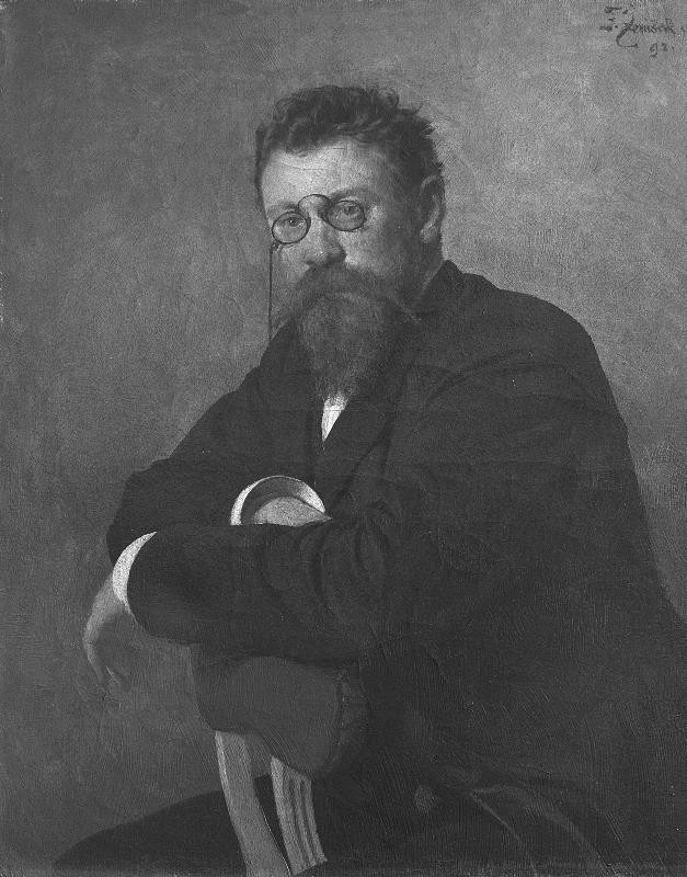 František Ženíšek | Podobizna Dr.E.Wunsche - Zdeborského | Displayed motifs: Man, Human face, Clothing, Glasses, 
