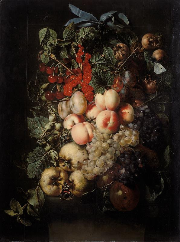 Jan van Kessel | Ovocný feston | Displayed motifs: Apple, Fruit, Mushroom, 