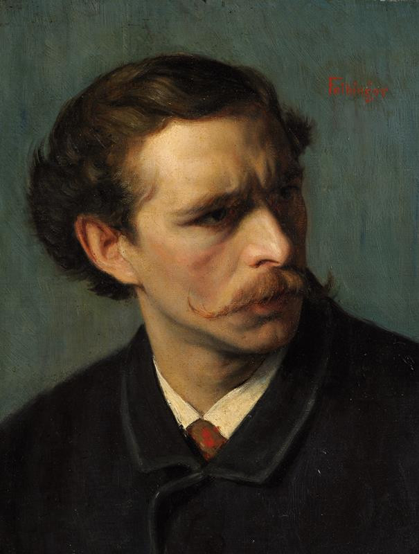 Franz von Felbinger | Podobizna sochaře Karla Wollka(1862 -1936) | Displayed motifs: Human face, Man, Clothing, 