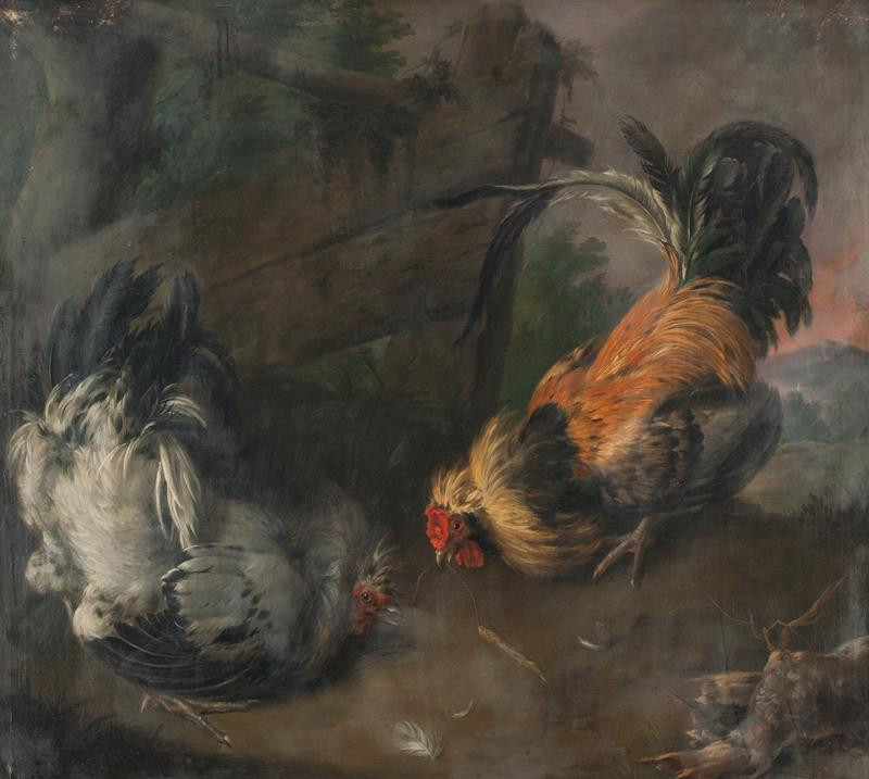 Melchior d` Hondecoeter | Slepice a kohout | Displayed motifs: Chicken, Bird, Animal, 