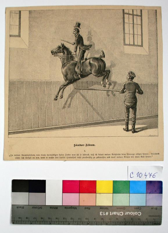 Johann Erdmann Gottlieb Prestel ml. | In meiner Reconvalescenz von einem hartnädigen kalten Fieber...In Sandor Album | Displayed motifs: Horse, Person, Man, Footwear, 