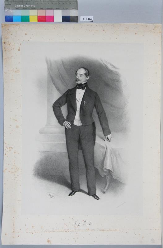 Josef Kriehuber | Podobizna starosty Josefa Bemmla | Displayed motifs: Man, Suit, Footwear, Human face, Trousers, 