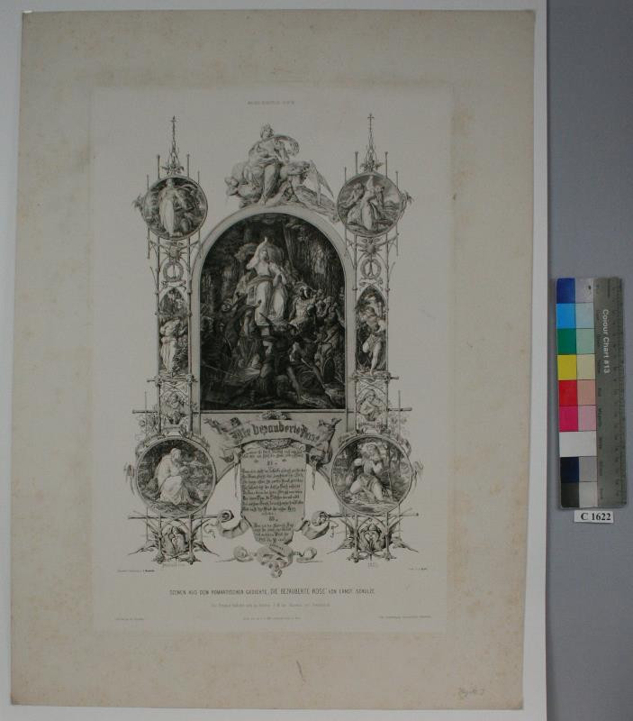 Jakob Hyrtl | Erust Schulze Die bezauberte Rose | Displayed motifs: Coat of arms, Clothing, 