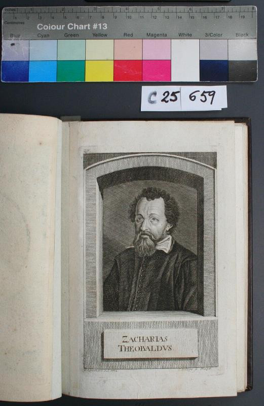 Johann Balzer | Zacharias Theobeldus | Displayed motifs: Man, Human face, Clothing, Book, 