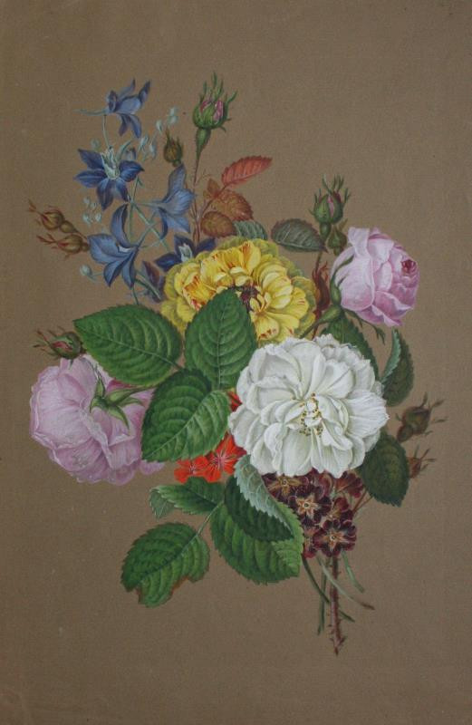 Heinrich Karl Anton Mücke | Květiny | Displayed motifs: Flower, Rose, White dove, 