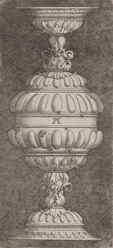 Albrecht Altdorfer - rytec | Dvojitý pohár s akantovými listy | Displayed motifs: Lamp, Fountain, 