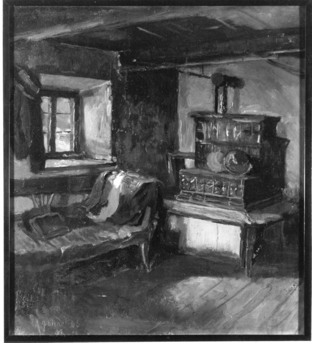 Adolf Gebhart | Bauernstube | Displayed motifs: Furniture, House, Window, 