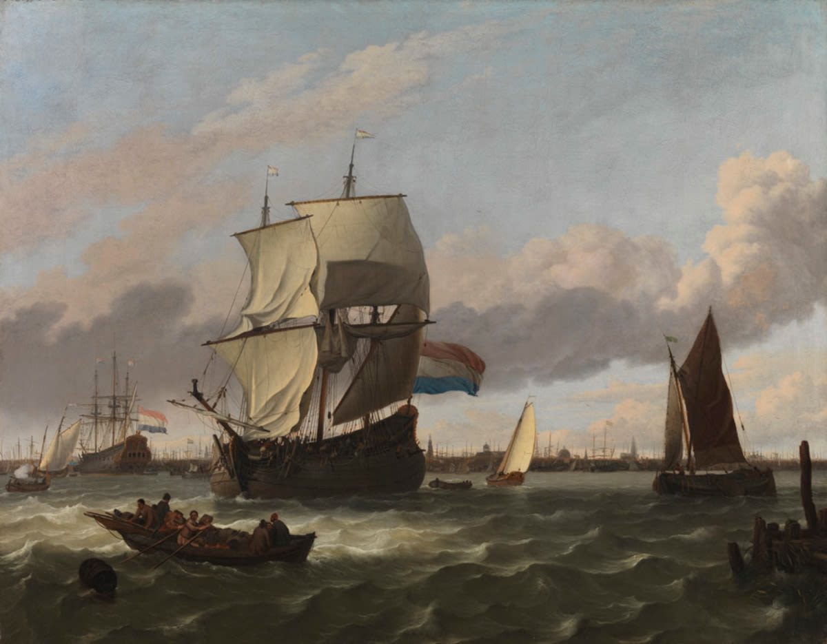 Ludolf Backhuysen | Der Seehafen von Amsterdam | Displayed motifs: Boat, 