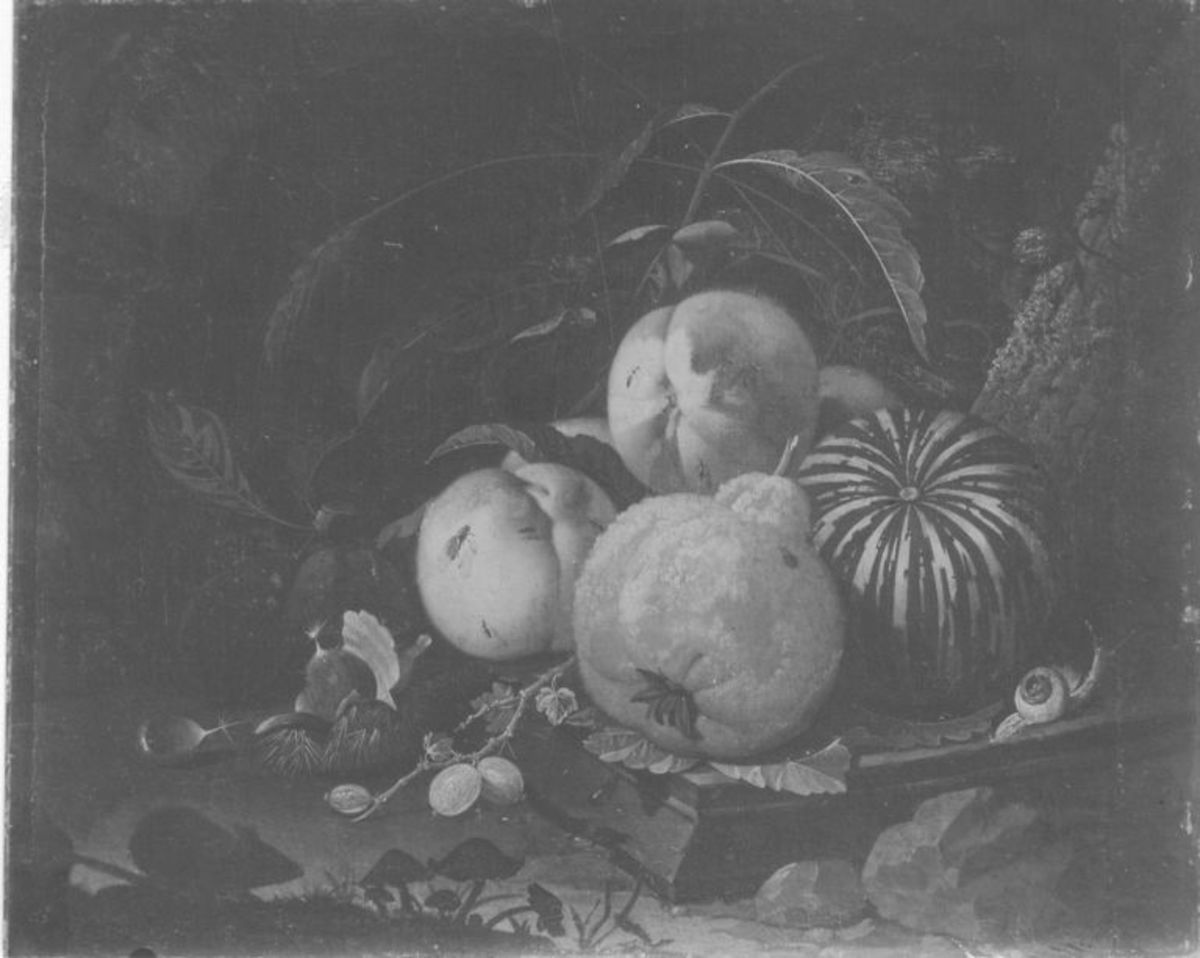 Abraham Mignon | Früchtestillleben | Displayed motifs: Vegetable, Fruit, 