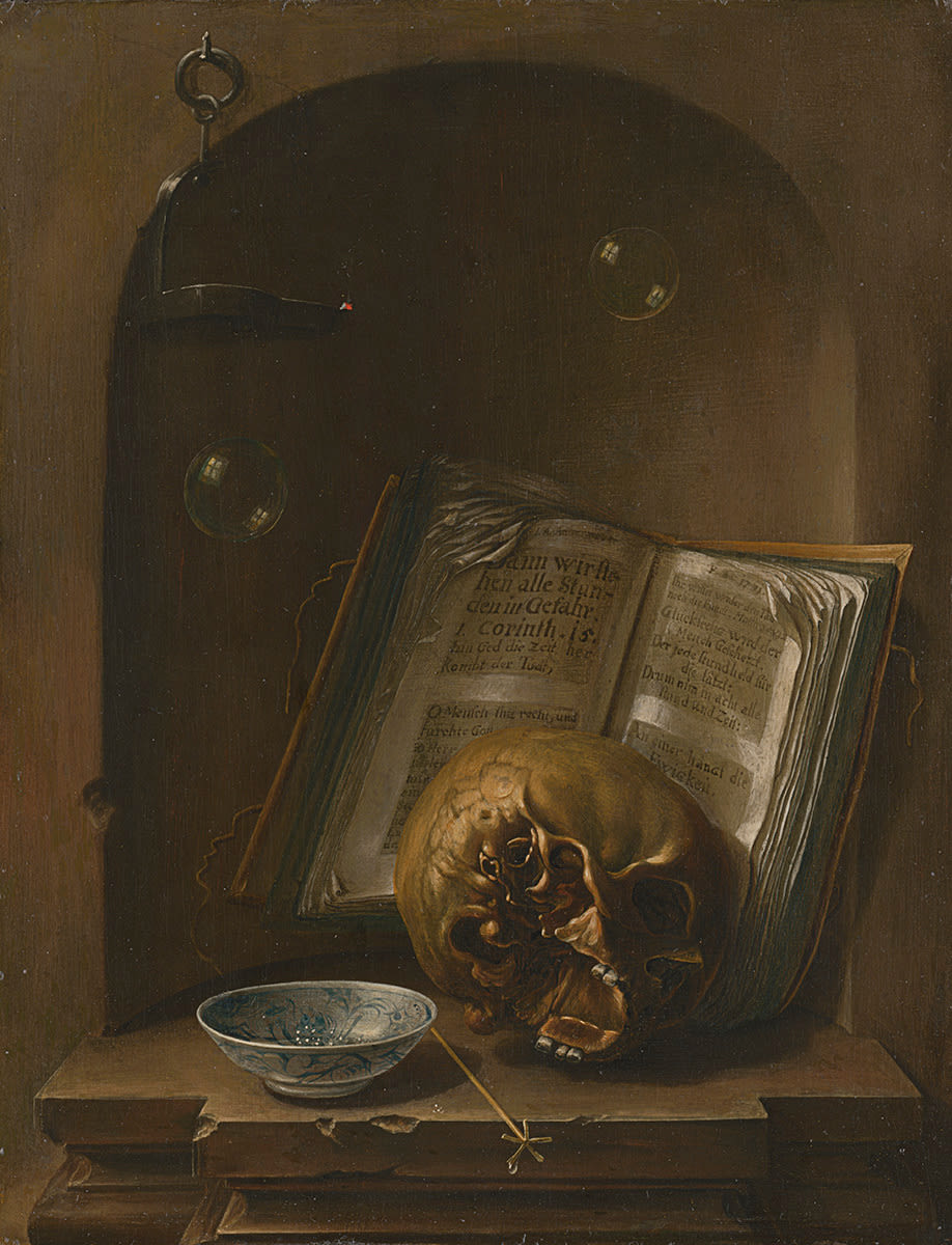 Johann Adalbert Angermeyer | Memento mori | Displayed motifs: Skull, Bowl, 