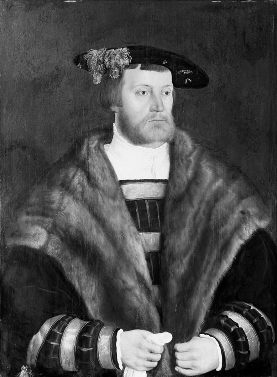 Barthel Beham | Herzog Wilhelm IV. von Bayern | Displayed motifs: Man, Human face, Clothing, Jacket, Hat, Halo, 