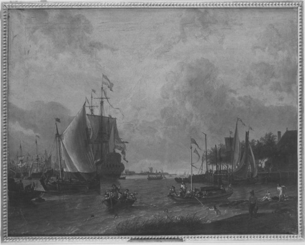 Abraham Storck | Marine | Displayed motifs: Boat, Vehicle, Tree, 