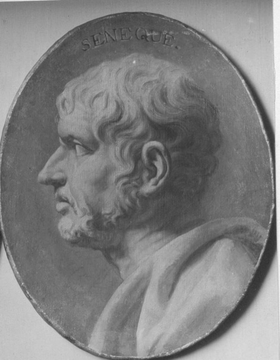 Franz Anton von Leydensdorff | Seneca | Displayed motifs: Human face, Man, Clothing, Coin, Human ear, 