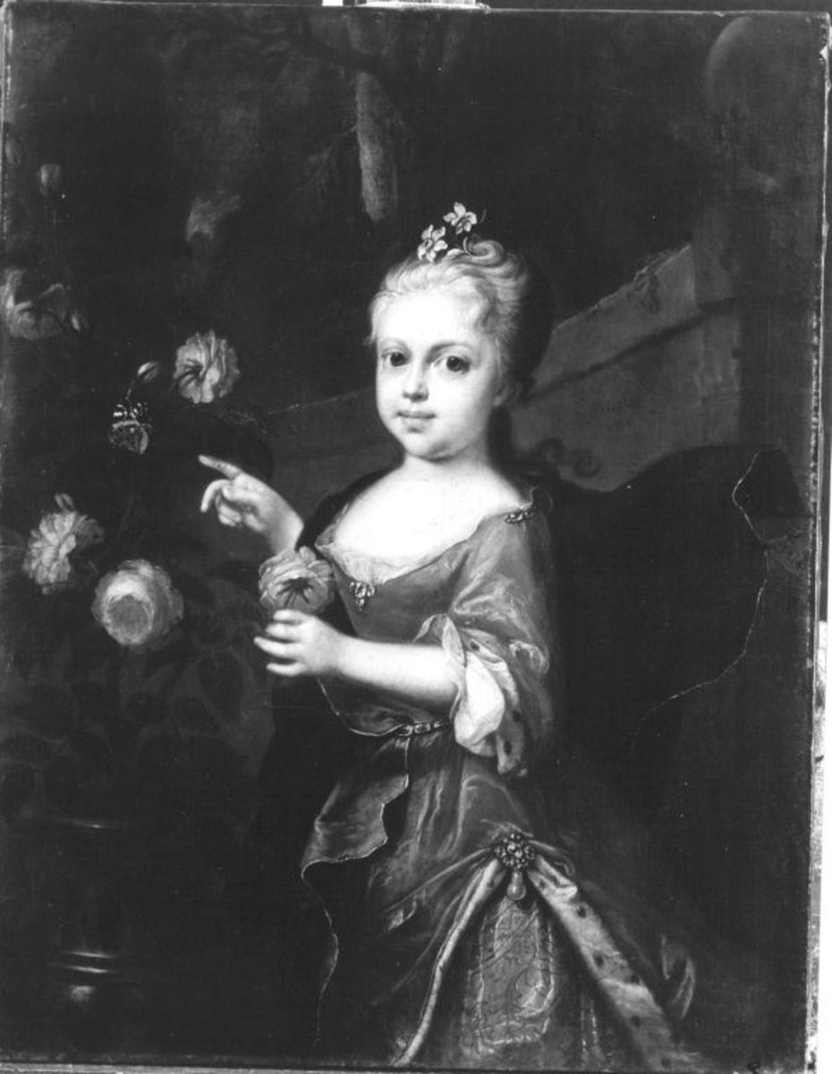 Ádám de Mányoki | Bildnis der Erzherzogin Maria Anna von Österreich | Displayed motifs: Human face, Woman, Clothing, Tiara, Dress, Girl, 