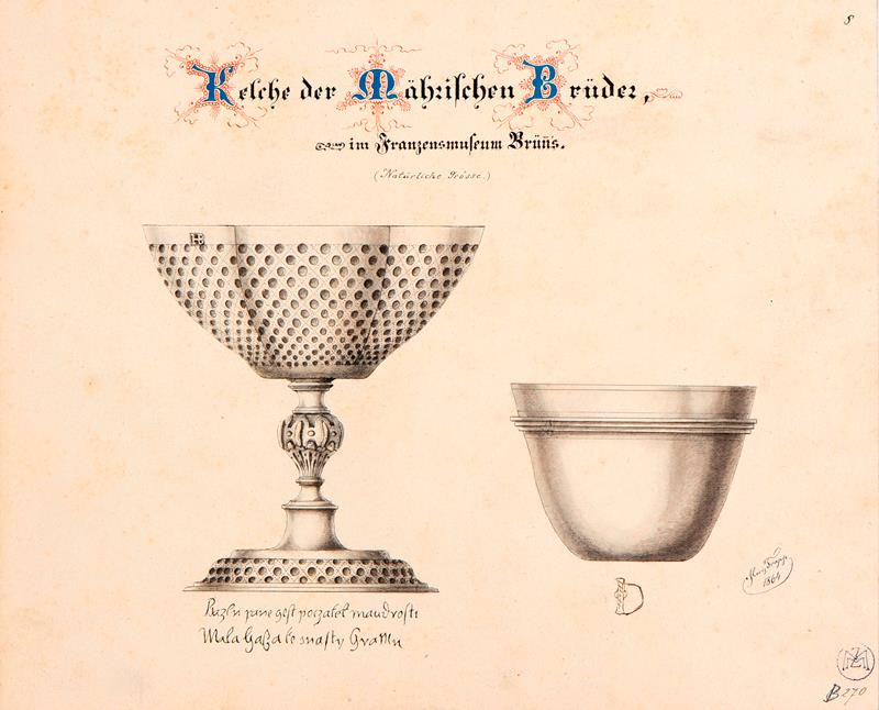 Trapp, Mořic (Mauritz) Vilém | Moravské muzeum - českobratrské kalichy | Displayed motifs: Lamp, Bowl, Flowerpot, Mixing bowl, 