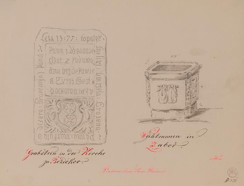 Trapp, Mořic (Mauritz) Vilém | Památky kostelů v Bezděkově a Záboří u Písku | Displayed motifs: Box, Coat of arms, Book, 