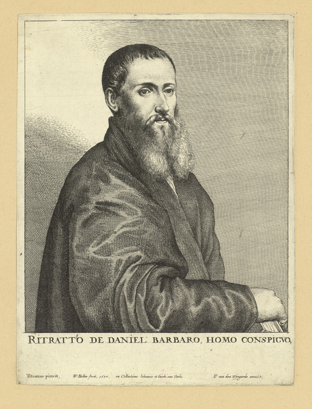 Hollar, Václav | Daniel Barbaro, podle Tiziana | Displayed motifs: Man, Human face, Clothing, Human beard, 
