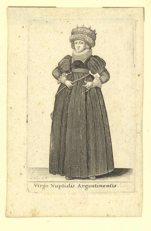 Hollar, Václav | Virgo Nuptialis Argentinensis / Nevěsta ze Štrasburku | Displayed motifs: Dress, Clothing, Human face, Woman, Person, 