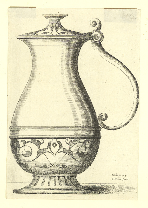 Hollar, Václav | Džbán s víkem, podle Hanse Holbeina | Displayed motifs: Jug, Vase, Coat of arms, Pitcher, Flowerpot, 