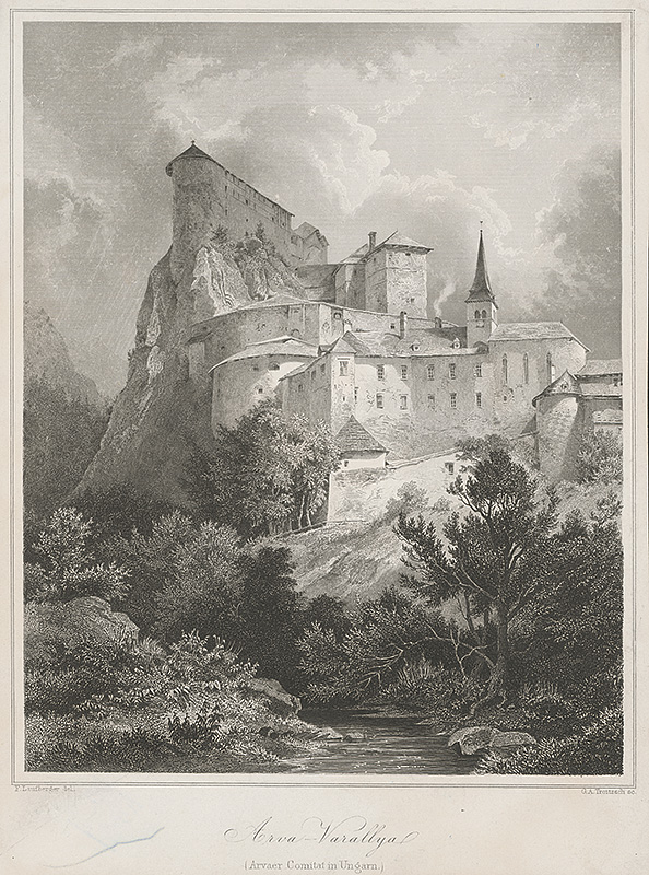 Troitzsch, G.A., Laufberger, Ferdinand | Oravský Podzámok | Displayed motifs: Tree, Castle, 