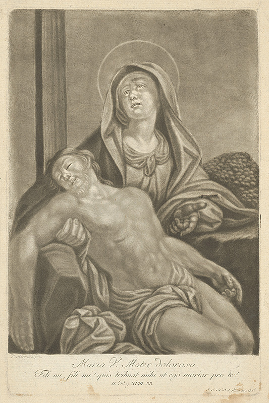 Hartmann, P., Haid, Johann Jacob | Pieta | Displayed motifs: Halo, Human face, Veil, Man, Woman, Clothing, 