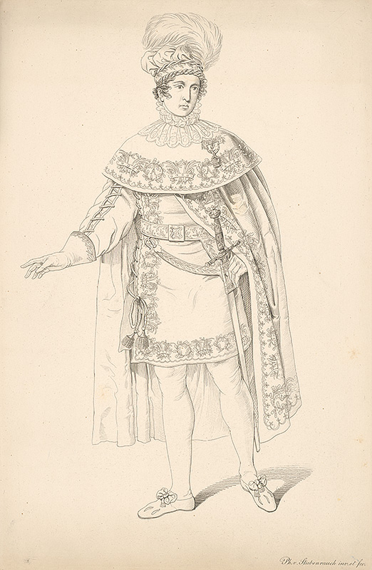 Stubenrauch, Philipp von | Odev šľachtica | Displayed motifs: Footwear, Human face, Clothing, Woman, Person, 