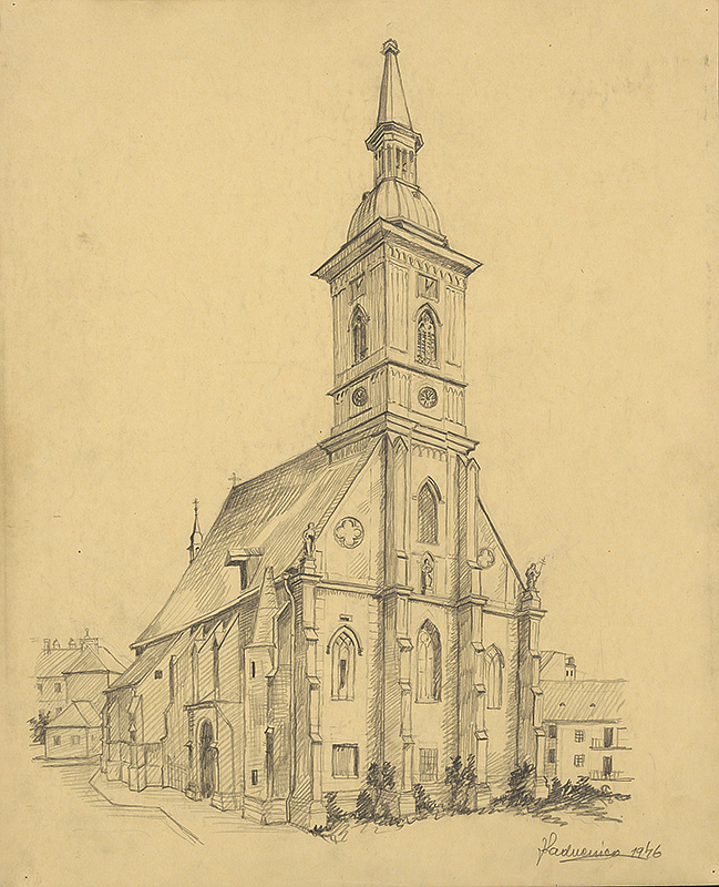 Ladvenica, Ján | Dóm svätého Martina v Bratislave | Displayed motifs: Tower, Building, House, 