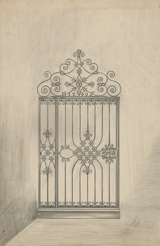 Fink, Adolphe David | Neskorobarokové mrežové dvere | Displayed motifs: Door, 