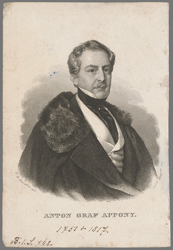 Mayer, Carl, Barabás, Miklós | Portrét grófa Antona Apponyiho | Displayed motifs: Human face, Man, Clothing, Scarf, Human hair, 