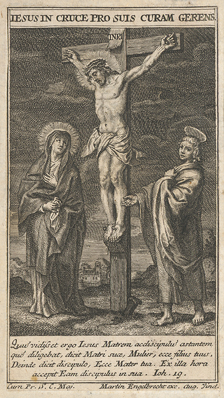 Engelbrecht, Martin | Ukrižovanie | Displayed motifs: Halo, Veil, Clothing, Wound, Man, Crucifixion, Human face, 