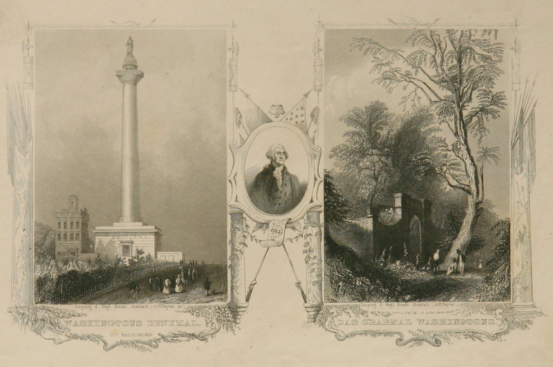 Payne, Albert Henry | Pomník a hrob Washingtona | Displayed motifs: White dove, Tower, Tree, Building, Clothing, Person, Human face, 