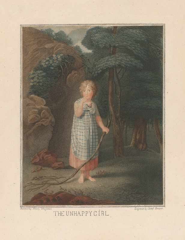 Groxer, Josef, Singleton, Henry | Nešťastné dievčatko | Displayed motifs: Girl, Clothing, Human face, Dress, Tree, Person, Crucifixion, 
