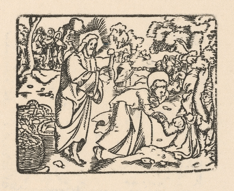 Nemecký grafik zo začiatku 17. storočia | Uzdravenie nemého | Displayed motifs: Halo, Person, Human face, Clothing, 