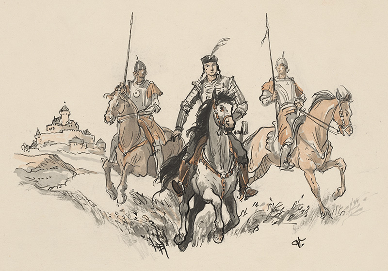 Vodrážka, Jaroslav | Čarovný kôň I. | Displayed motifs: Horse, Person, Man, Clothing, 