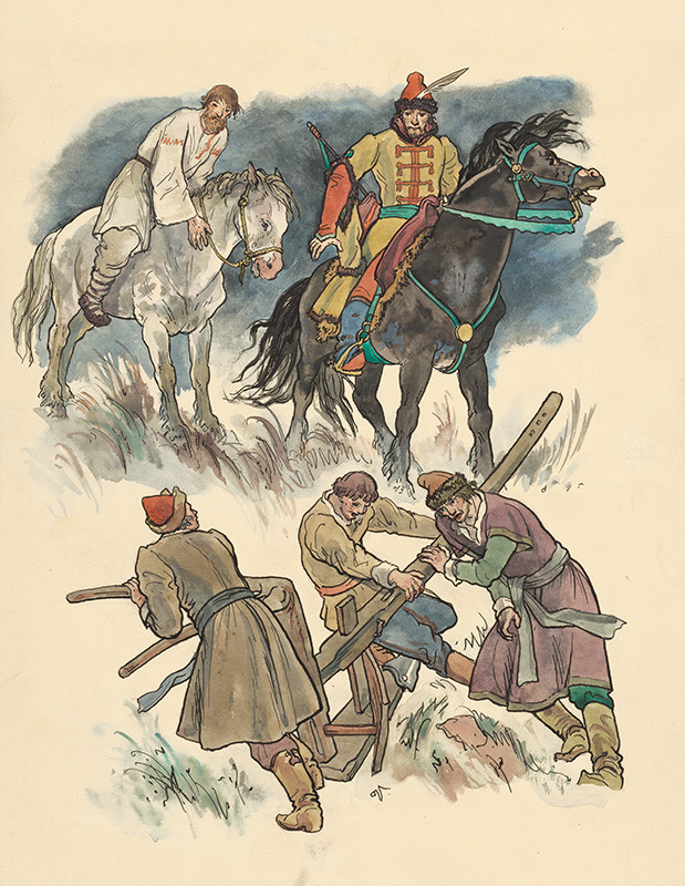 Vodrážka, Jaroslav | Volga Vseslavjevič IV. | Displayed motifs: Person, Horse, Clothing, Man, Latin cross, Animal, 
