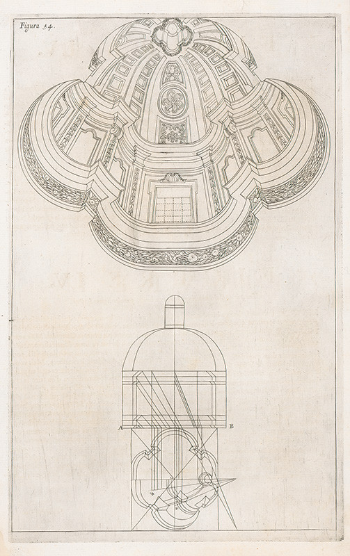 Pozzo, Andrea, Komarek, Giacomo Böemo | Fig.54. - Kupola iného tvaru | Displayed motifs: Coat of arms, Tower, Tortoise, 