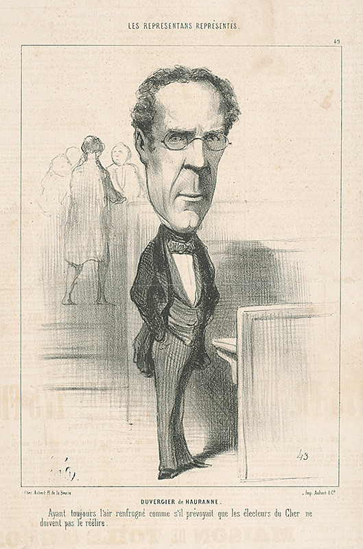 Daumier, Honoré | Duvergier De Hauranne | Displayed motifs: Man, Human face, Clothing, Glasses, Person, 