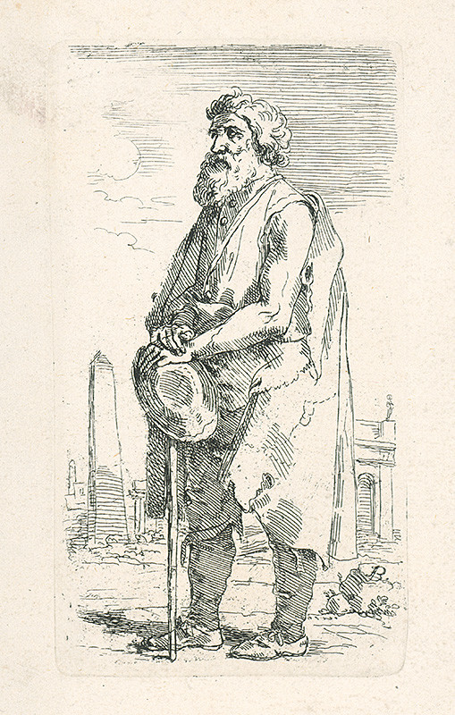 Bergler ml., Josef | Starý žobrák | Displayed motifs: Man, Footwear, Clothing, Human face, 