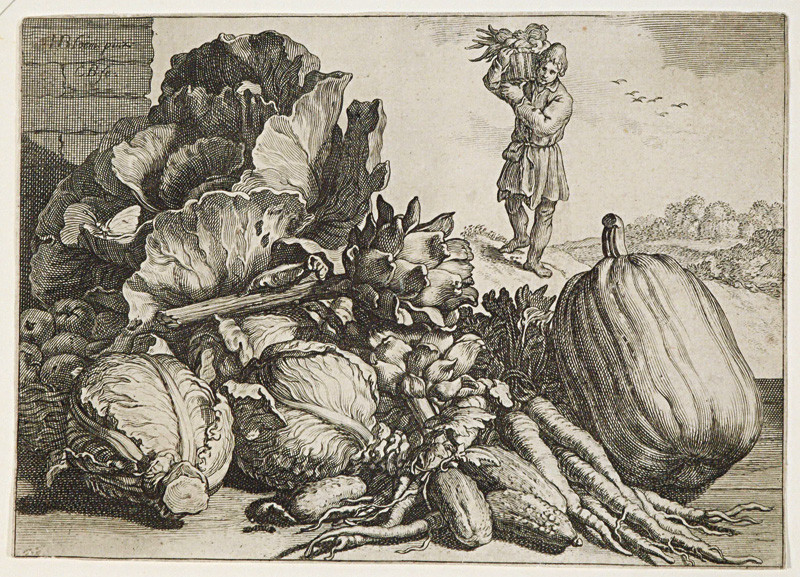 Bloemaert, Cornelis, Blomaert, Hendrick | Zber úrody | Displayed motifs: Vegetable, Clothing, Person, Man, 