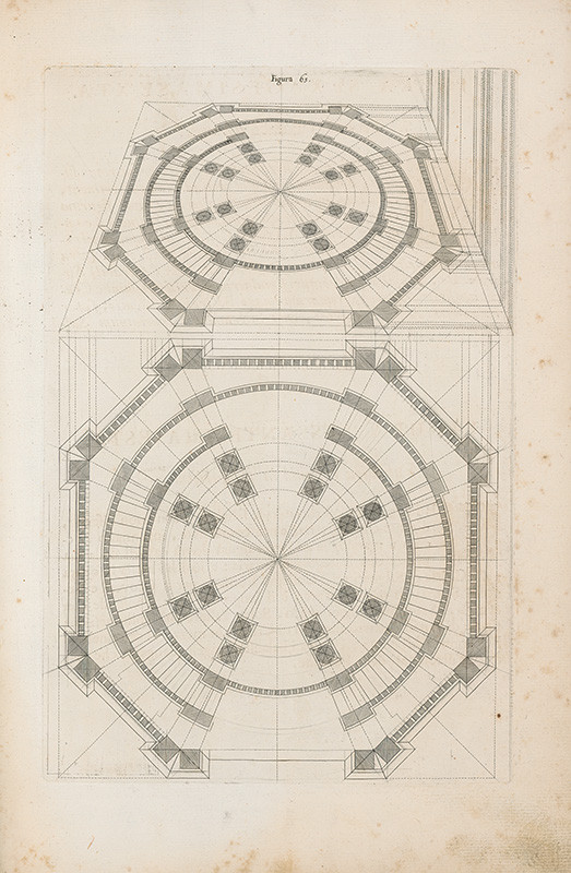 Mariotti, Vincenzo, Puted, Andrea, Pozzo, Andrea, Mariotti, Vincenzo | Figura sexagesimaquinta | Displayed motifs: Coat of arms, Wheel, Wall clock, 